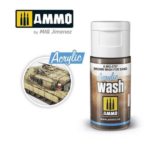 0707 AMMO MIG ACRYLIC WASH Brown Wash for Sand (15ml)