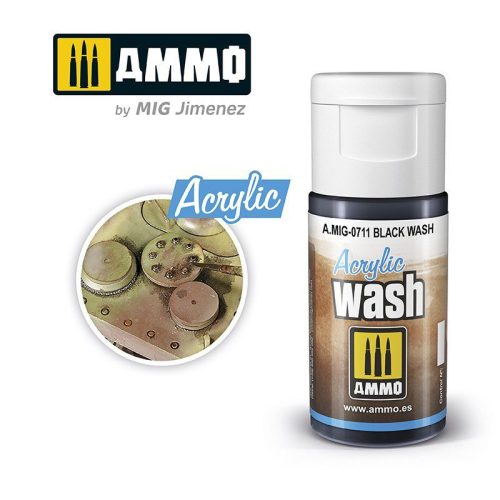 0711 AMMO MIG ACRYLIC WASH Black Wash (15ml)