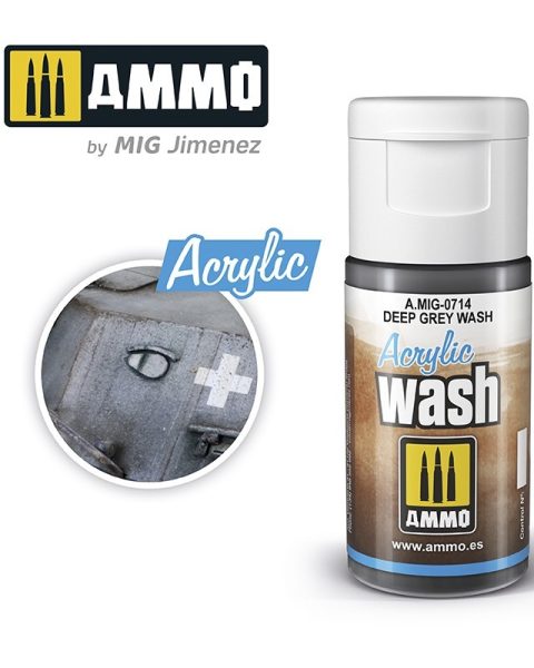 0714 AMMO MIG ACRYLIC WASH Deep Grey Wash (15ml)