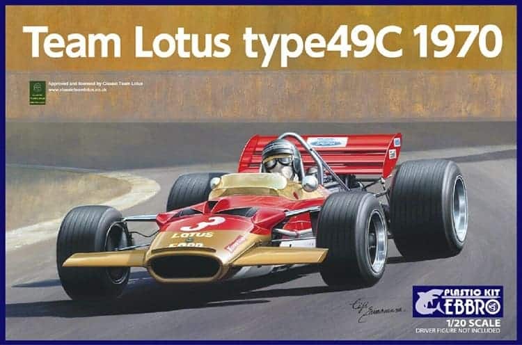 EB006-6800 - Team Lotus Type 49C 1970 Kit Montaggio scala 1:20 EBBRO +COLLA OMAGGIO