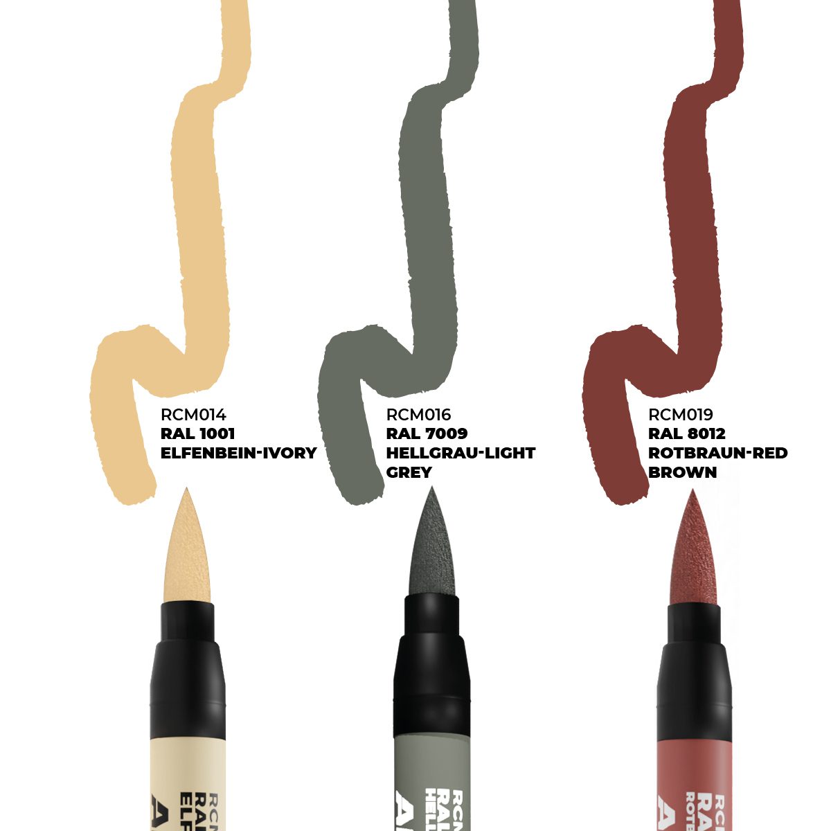 AK Pennarelli RCM107 Set 3 pezzi Real Color Marker - immagine 2