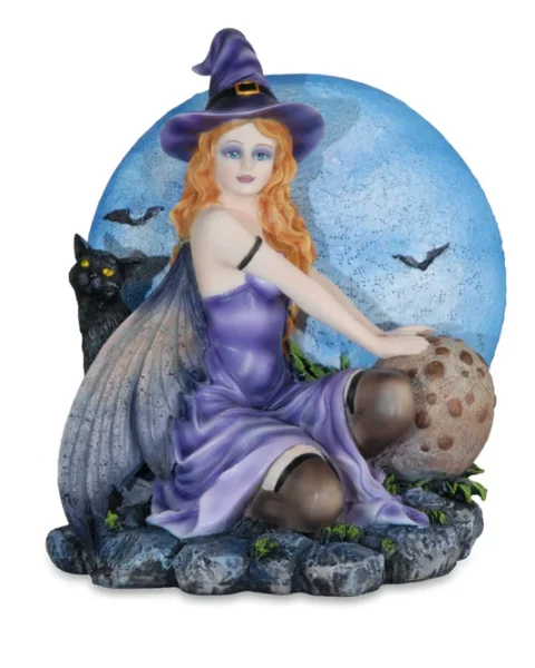 Les Alpes Strega Bianca Neela con Gatto 21cm 043-516