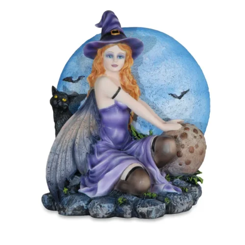 Les Alpes Strega Bianca Neela con Gatto 21cm 043-516