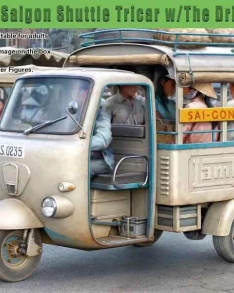 60'-70's Vietnam Saigon Shuttle Tricar With The Driver And Passengers scala 1:35 GECKO MODELS 35GM0111 + COLLA OMAGGIO