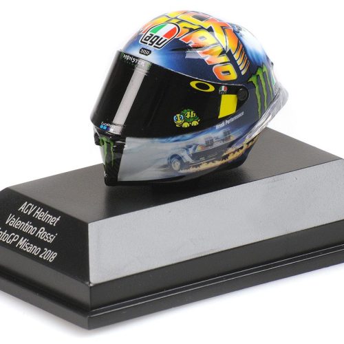 CASCO AGV VALENTINO ROSSI MOTOGP MISANO 2018 Scala 1:8 MINICHAMPS – 399180096