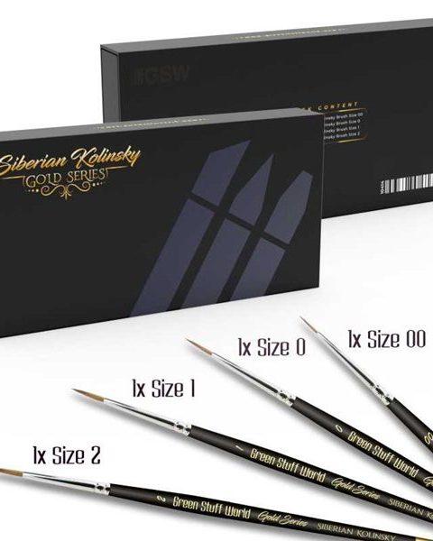 set pennelli Premium Green Staff World Gold Series 00-0-1-2 gamma premium Kolinsky