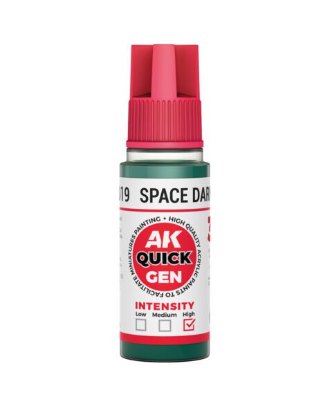 Quick Gen 17019 SPACE DARK GREEN colore acrilico perfetto per miniature e Fantasy.