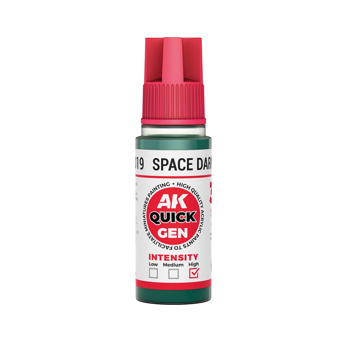 Quick Gen 17019 SPACE DARK GREEN colore acrilico perfetto per miniature e Fantasy.