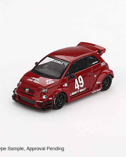 Abarth 595 LB-Works x Abas Works Rosso – Mini GT 1/64 – Die-Cast Model