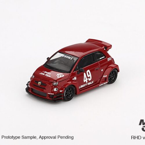 Abarth 595 LB-Works x Abas Works Rosso – Mini GT 1/64 – Die-Cast Model