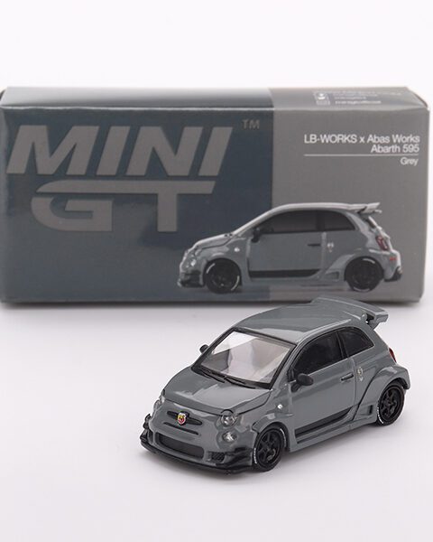 Abarth 595 LB-WORKS × Abas Works Grigio – Mini GT 1/64 – Modellino Die-Cast