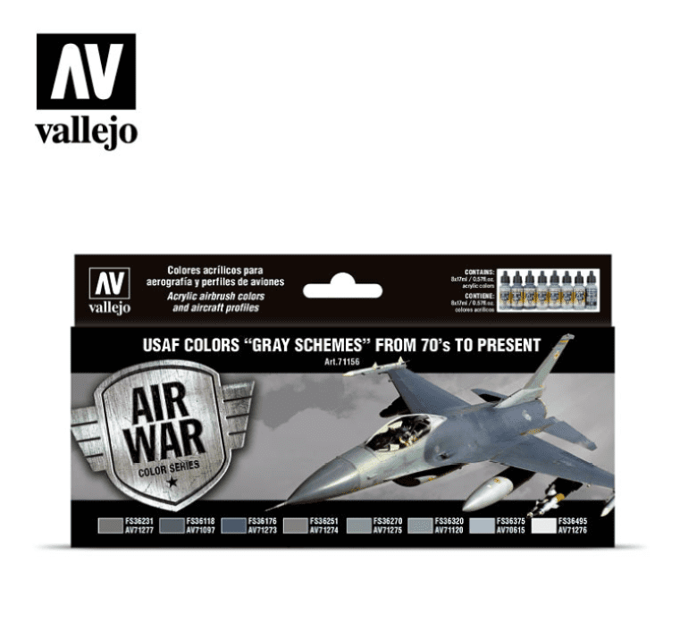 USAF Colors "Gray Schemes" from 70's to Present Set 71156 Vallejo