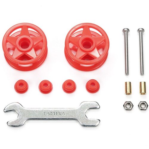 Mini 4WD – Double Rollers a Bassa Frizione 19mm Rossi – Tamiya Upgrade Parts