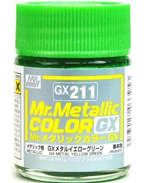 GX211 Gunze vernice smalto Metallic Color - Metal Yellow Green 18ml Mr.Hobby colore modellismo