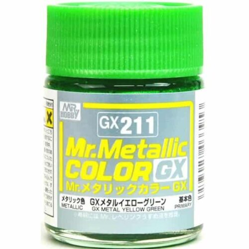 GX211 Gunze vernice smalto Metallic Color – Metal Yellow Green 18ml Mr.Hobby colore modellismo