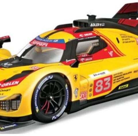 Bburago 36322-24-83 – Ferrari 499P 1/43 – Hypercar N°83 (AF Corse) 24 Ore Le Mans 2024 Livrea Gialla