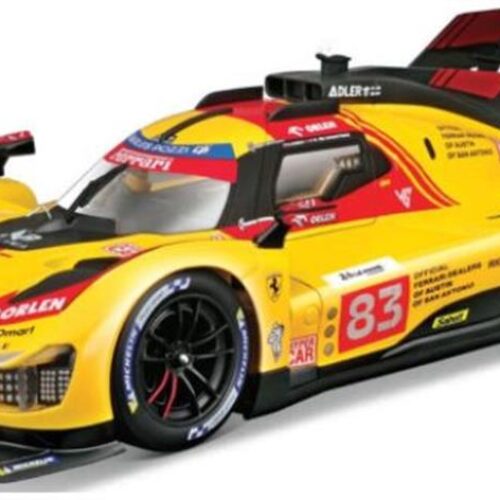 Bburago 36322-24-83 – Ferrari 499P 1/43 – Hypercar N°83 (AF Corse) 24 Ore Le Mans 2024 Livrea Gialla