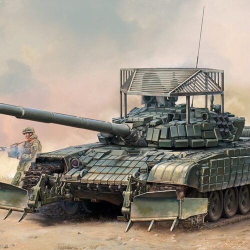 Trumpeter 09609 – Carro Armato Principale Russo T-72B1, Sistema di Protezione Attiva e Griglie Anti-RPG | Kit in Scala 1:35