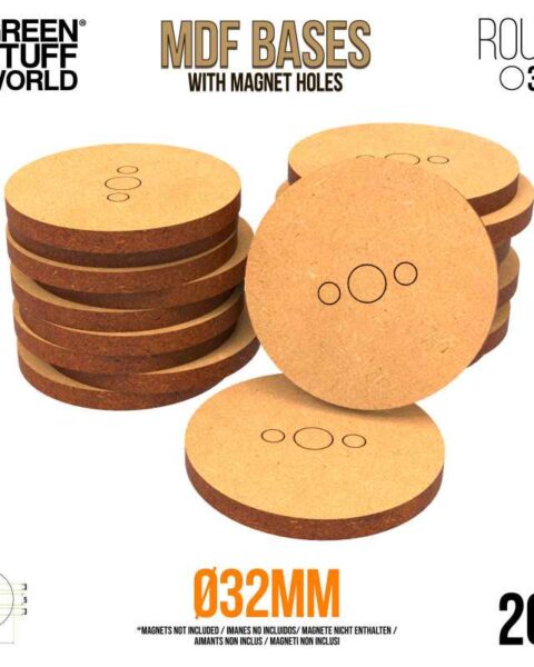 Basi MDF - Tonde 32 mm  - GREEN STUFF WORLD GSW9135