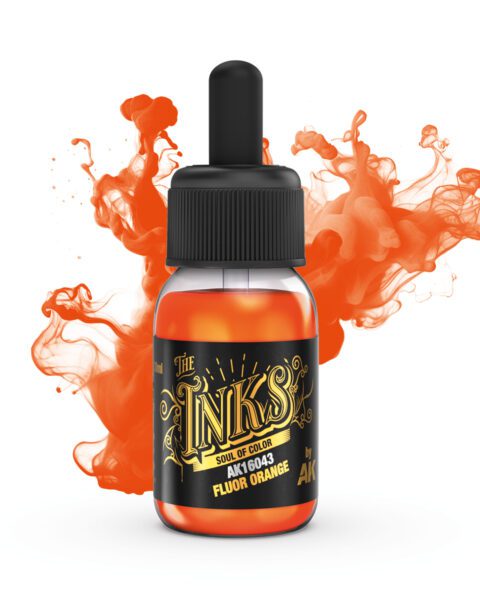 AK16043 FLUOR ORANGE "The Inks" – Inchiostro Acrilico Fluorescente AK Interactive