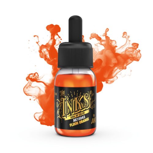 AK16043 FLUOR ORANGE “The Inks” – Inchiostro Acrilico Fluorescente AK Interactive