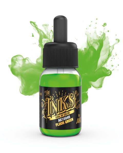 AK16045 FLUOR GREEN "The Inks" – Inchiostro Acrilico Fluorescente AK Interactive