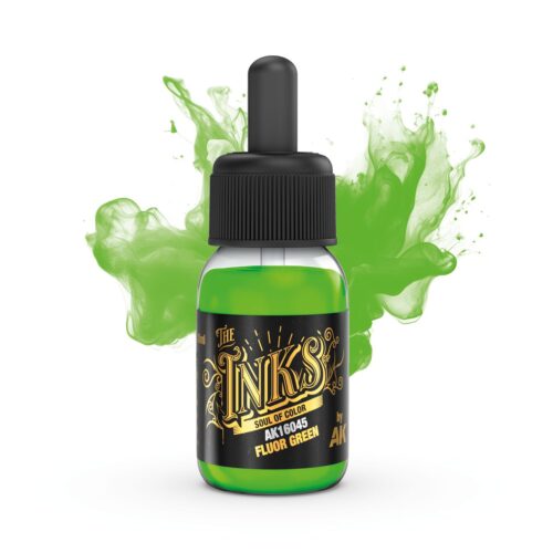 AK16045 FLUOR GREEN “The Inks” – Inchiostro Acrilico Fluorescente AK Interactive