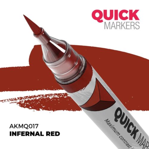 AK-MQ017, AK Interactive, Infernal Red, Quick Markers per modellismo, tratto rapido