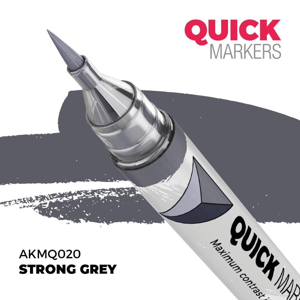 AK-MQ020, AK Interactive, Strong Grey, Quick Markers per modellismo, tratto rapido