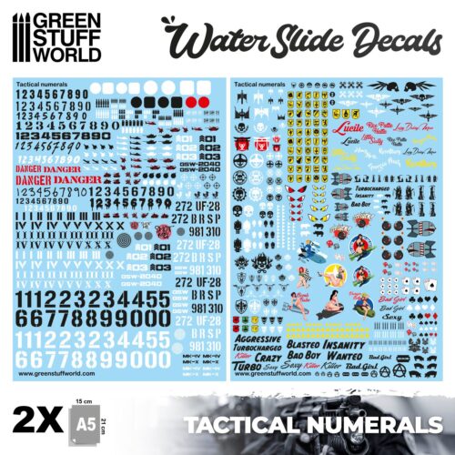 Decals ad acqua – Numeri Tattici e Pinups GREEN STUFF WORLD GSW2040