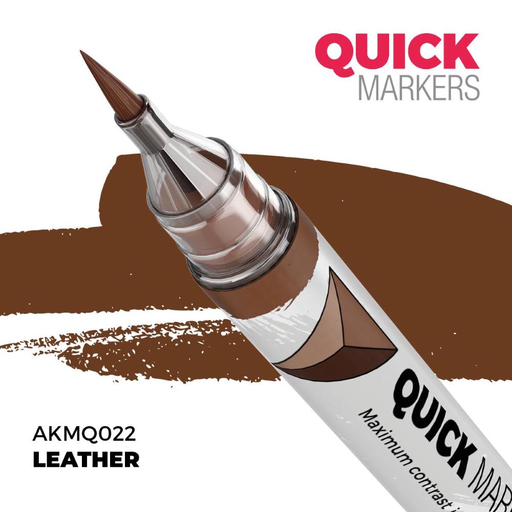 AK-MQ022, AK Interactive, Leather, Quick Markers per modellismo, tratto rapido