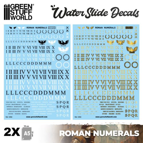 Decals ad acqua – Numeri Romani GREEN STUFF WORLD GSW2592