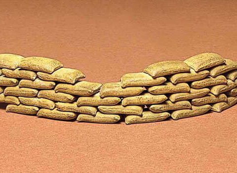 35025, Tamiya, Set Sacchetti di Sabbia Militari, categoria accessori e figurini, scala 1:35