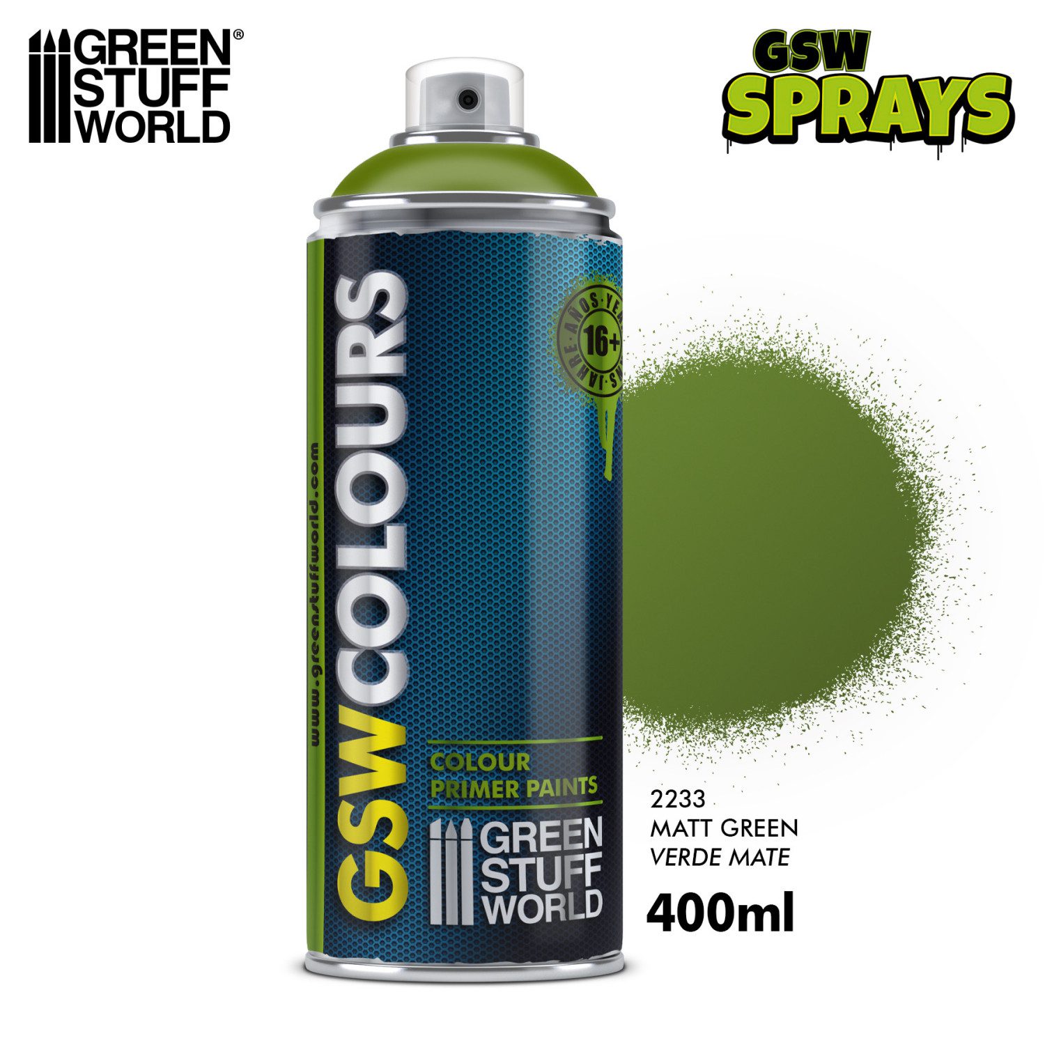 Bomboletta Spray - VERDE Opaco GREEN STUFF WORLD GSW2233