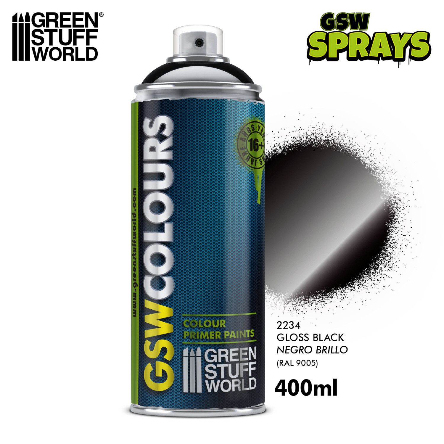 Bomboletta Spray - NERO LUCIDO GREEN STUFF WORLD GSW2234