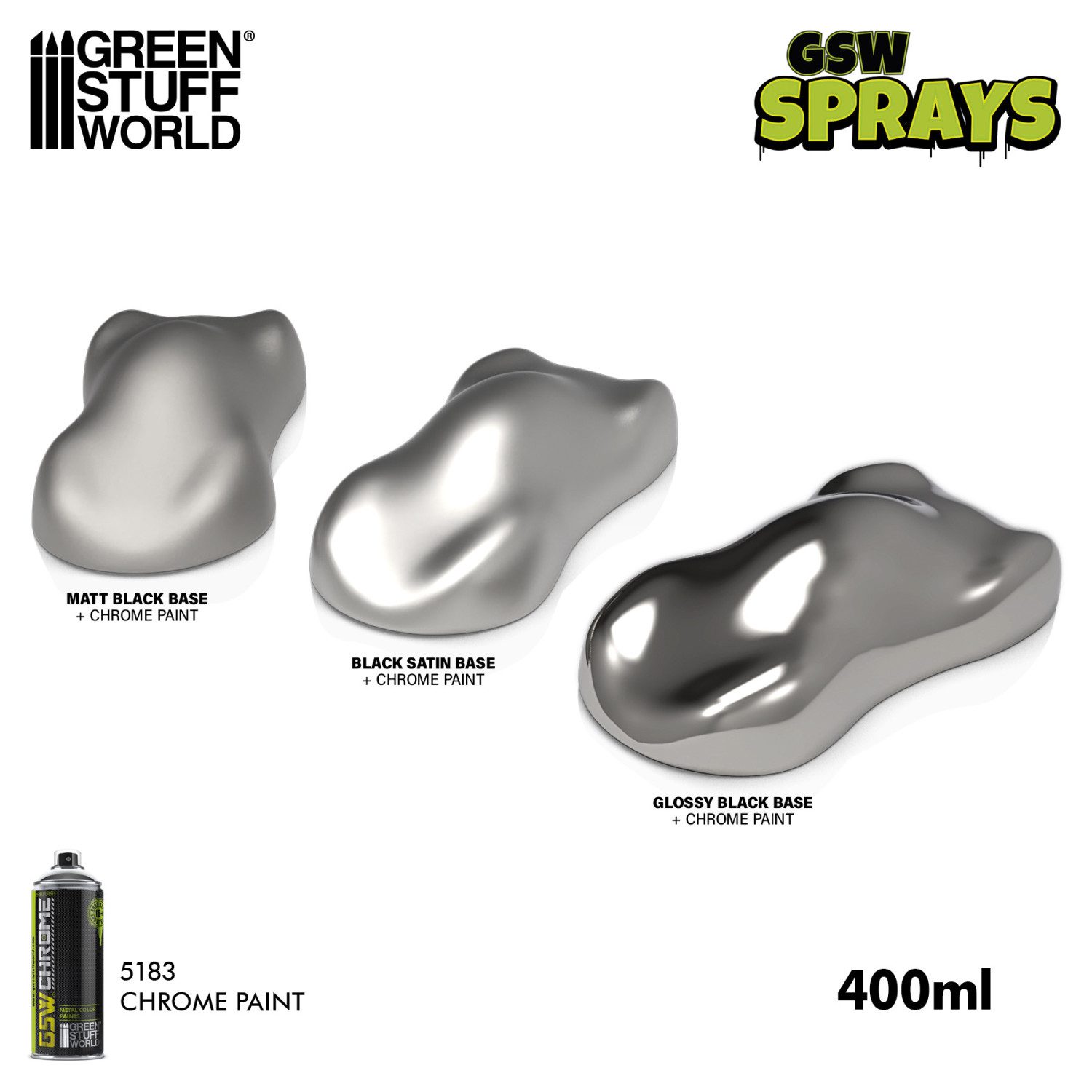 Bomboletta Spray Cromato GREEN STUFF WORLD GSW5183 - immagine 2