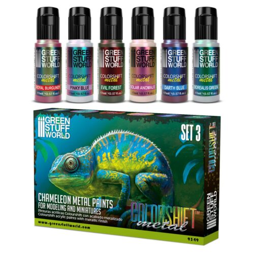 Chameleon Acrylic Paint Set 3 GREEN STUFF WORLD GSW9349