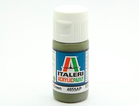 colore vernice acrilica Italeri per modellismo statico 4855ap FLAT ITALIAN INTERIOR GREEN – F.S. 24449