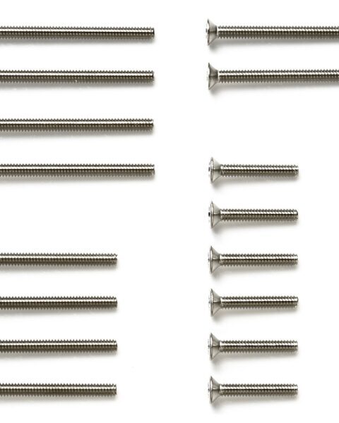 Set Viti Acciaio Inox Tamiya 15510 per Mini 4WD, Svasate