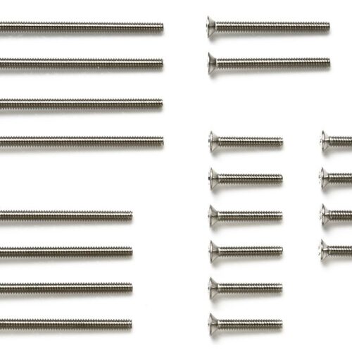 Set Viti Acciaio Inox Tamiya 15510 per Mini 4WD, Svasate