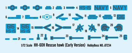 HH-60H Rescue Hawk Early Version, 87234, scala 1:72, HobbyBoss - immagine 9