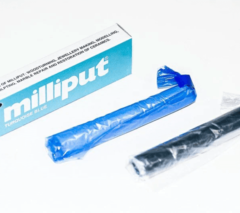 Stucco epossidico bicomponente - Milliput Turquoise Blue - 113 gr TAMIYA MPT06