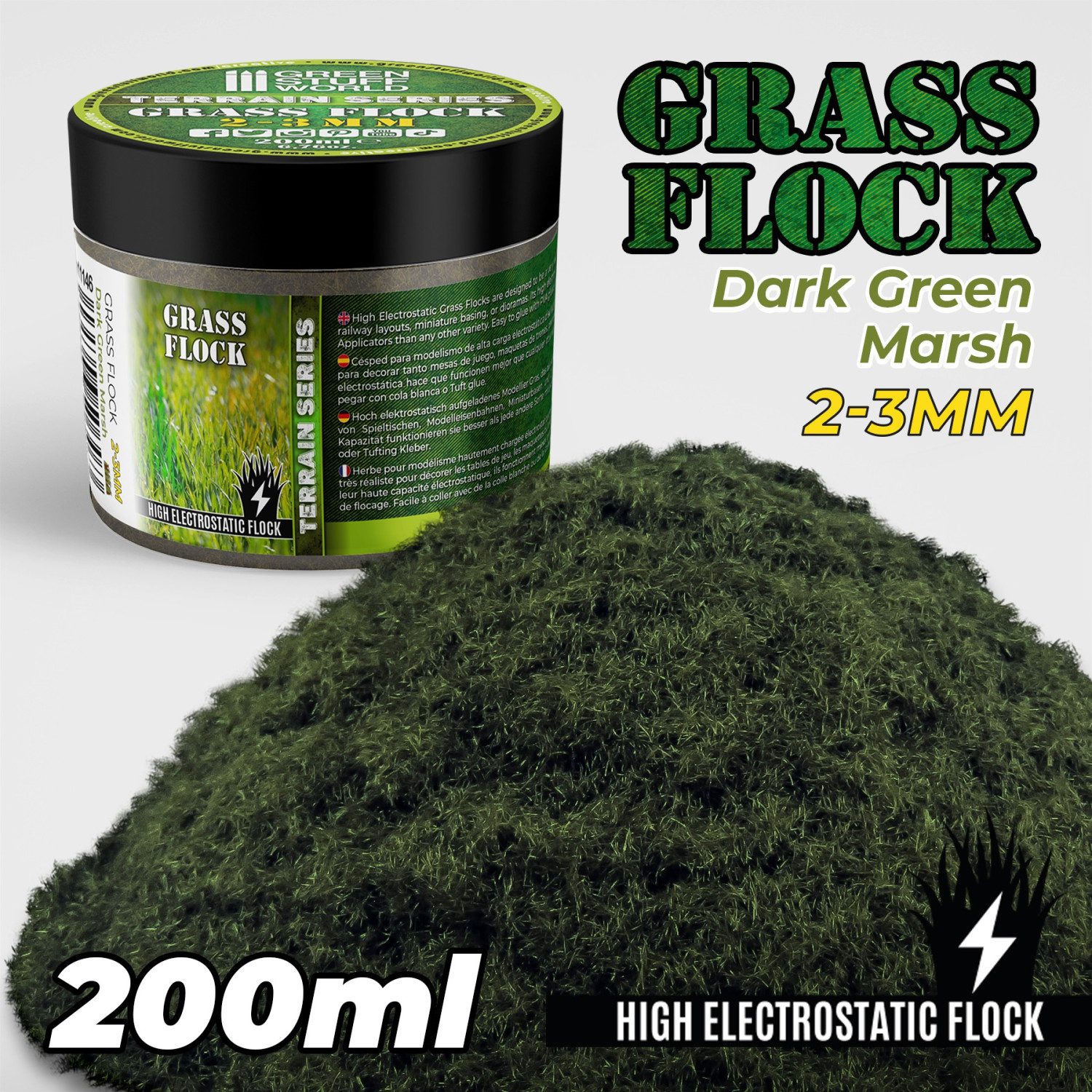 Prato Elettrostatico 2-3mm - DARK GREEN MARSH - 200ml GREEN STUFF WORLD GSW11146