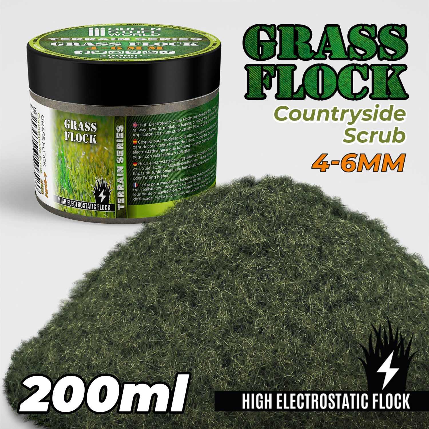 Prato Elettrostatico 4-6mm - COUNTRYSIDE SCRUB - 200ml GREEN STUFF WORLD GSW11158