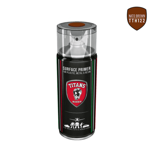 NATO Brown Primer Spray 400ml, TTH122, Titans Hobby