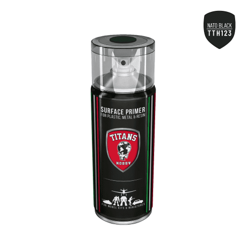 NATO Black Primer Spray 400ml, TTH123, Titans Hobby