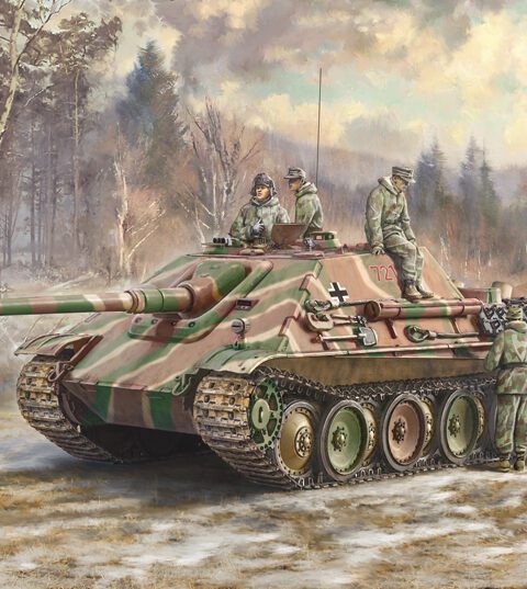Sd.Kfz.173 JAGDPANTHER with winter crew scala 1:35 ITALERI 6564 + colla omaggio