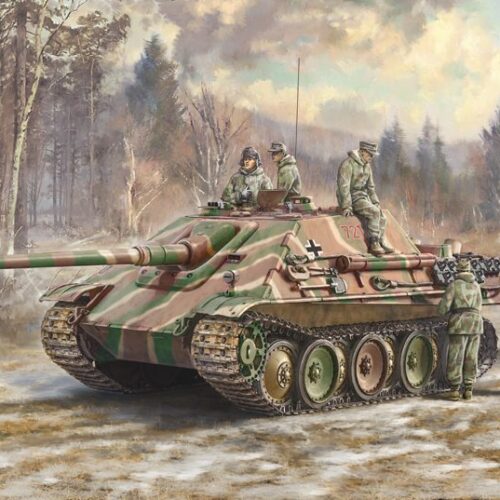 Sd.Kfz.173 JAGDPANTHER with winter crew scala 1:35 ITALERI 6564 + colla omaggio