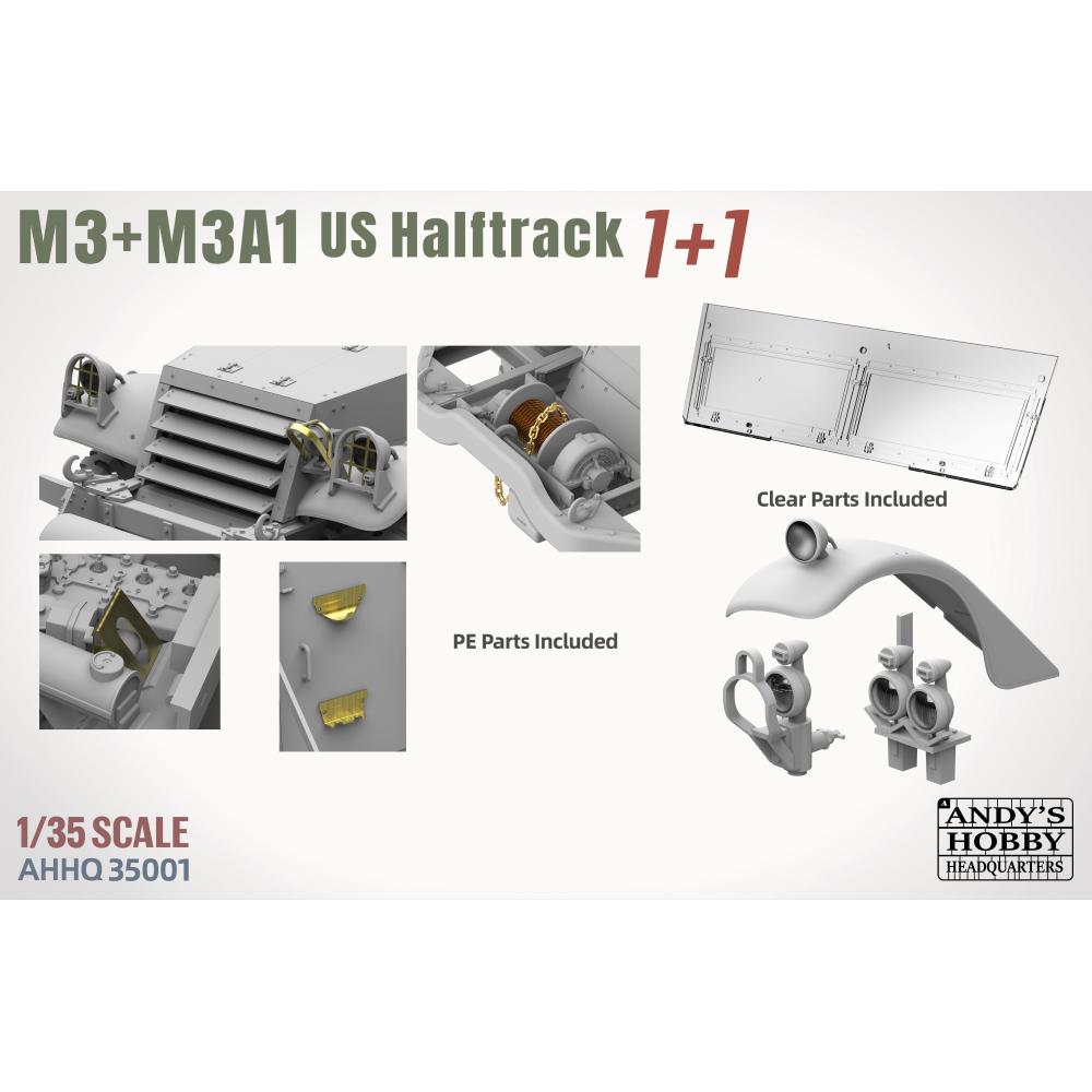 M3 / M3A1 U.S. WWII Halftrack Double Combo, AHHQ-35001, 1:35, Andy's HHQ - immagine 5