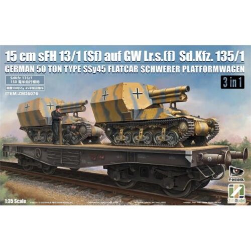 15cm Sd.Kfz. 13/1 auf Gw Lrs.(f) w/SSy45 Flatcar, 1:35,ZIMI Model
